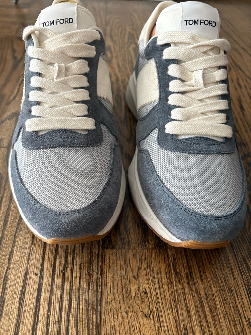 Tom Ford Men's Jaffa Blue and White Sneakers - Picture 2 of 5